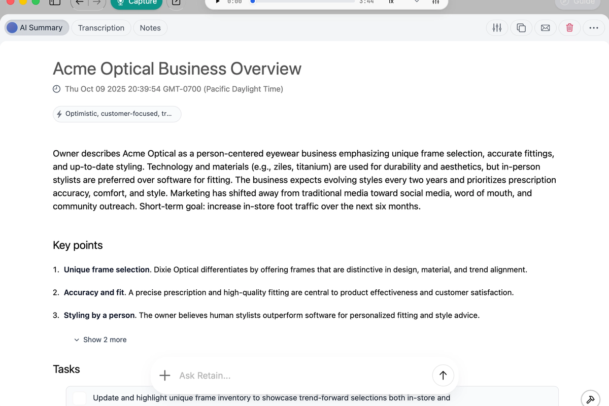 Cover image for Retain App: How to Capture Meetings with Retain